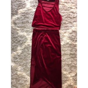 Two piece velvet outfit
